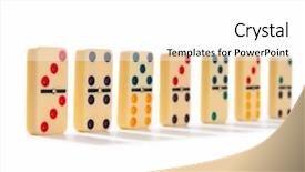  Presentation with domino - Slide set featuring domino effect with many pieces background and a white colored foreground