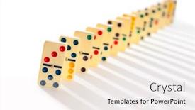  Presentation with domino - Slide set with domino effect with many pieces background and a white colored foreground