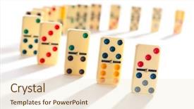  Presentation with domino - Colorful PPT theme enhanced with domino effect with many pieces backdrop and a lemonade colored foreground