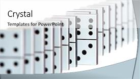  Presentation with domino - Presentation theme enhanced with domino pieces in a line on white background background and a white colored foreground