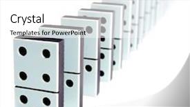  Presentation with domino - PPT layouts consisting of domino pieces in a line on white background background and a white colored foreground