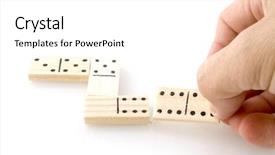 Presentation with domino - Audience pleasing PPT layouts consisting of domino power - winning the game with luck backdrop and a  colored foreground