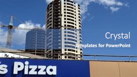  Presentation with domino - Presentation theme featuring domino-s-pizza-restaurant background and a teal colored foreground