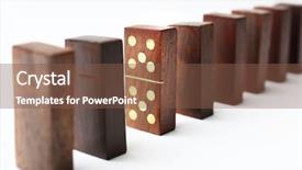  Presentation with domino - Slide set featuring domino standing out from others background and a tawny brown colored foreground
