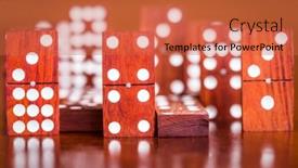  Presentation with domino - Slides consisting of domino tile with out of focus pieces in the background background and a red colored foreground