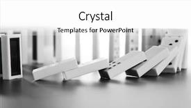  Presentation with gray - Colorful slide deck enhanced with dominoes falling on gray background backdrop and a  colored foreground