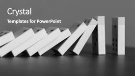  Presentation with domino - Slide deck enhanced with dominoes falling on gray background background and a  colored foreground