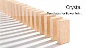  Presentation with domino - Colorful slide deck enhanced with dominoes isolated on white backdrop and a white colored foreground