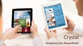  Presentation with web technology - PPT layouts featuring domotique - business people technology internet background and a lemonade colored foreground