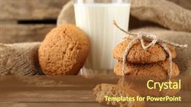  Presentation with rustic - PPT layouts featuring domotique - tasty cookies and glass background and a tawny brown colored foreground