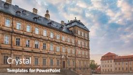  Presentation with world heritage - Presentation theme consisting of domplatz square with the new residence neue residenz building former residence of the bishops now housing bamberg state library bamberg old town bavaria germany unesco world heritage site background and a violet colored foreground