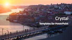  Presentation with bird eye view - Beautiful slide deck featuring domy - bird's-eye view of dom luis backdrop and a dark gray colored foreground