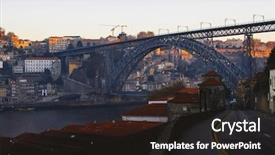  Presentation with bridge - Cool new slide deck with domy - dom luis i bridge backdrop and a wine colored foreground