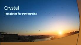  Presentation with time - Audience pleasing theme consisting of domy - douro river at evening time backdrop and a  colored foreground