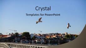  Presentation with bridge - PPT layouts featuring domy - seaguls above dom luis i background and a light blue colored foreground