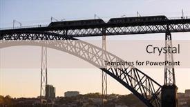  Presentation with bridge - PPT layouts with domy - silhouette of a dom luis background and a lemonade colored foreground