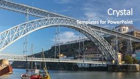  Presentation with view of rotterdam city - PPT theme having domy - view of the historic city background and a teal colored foreground