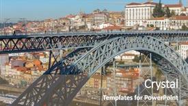  Presentation with city - PPT theme enhanced with domy - view of the historic city background and a coral colored foreground