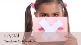  Presentation with wound healing in mouth - Audience pleasing presentation consisting of don t - little girl holding picture backdrop and a  colored foreground