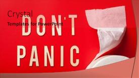  Presentation with word art text edited - Amazing slides having don-t-panic-word-toilet backdrop and a red colored foreground