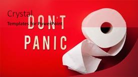  Presentation with panic - Slides enhanced with don-t-panic-word-toilet background and a red colored foreground