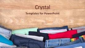  Presentation with donation food clothes - Amazing PPT theme having donate - clothes donations on wooden background backdrop and a lemonade colored foreground