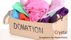  Presentation with donation - Cool new presentation theme with donation box isolated on white backdrop and a lemonade colored foreground