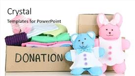  Presentation with donation - Presentation theme featuring donation box isolated on white background and a white colored foreground