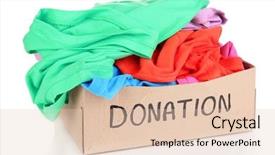  Presentation with donation - Beautiful presentation featuring donation box isolated on white backdrop and a lemonade colored foreground