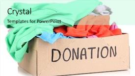  Presentation with organ donation lung - Beautiful PPT theme featuring donation box isolated on white backdrop and a mint green colored foreground