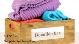  Presentation with organ donation lung - Audience pleasing PPT theme consisting of donation box with clothing isolated backdrop and a yellow colored foreground