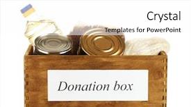  Presentation with food donation - Slide deck with donation box with food isolated background and a white colored foreground