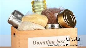  Presentation with food donation - Colorful theme enhanced with donation box with food backdrop and a lemonade colored foreground