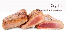  Presentation with meat - Slide deck featuring done - different degrees of meat doneness background and a lemonade colored foreground