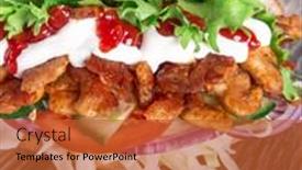  Presentation with kebab - Slide set enhanced with doner-kebab-grilled-meat-bread and a  colored foreground