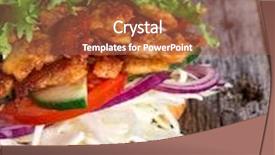  Presentation with kebab - Colorful presentation design enhanced with doner-kebab-grilled-meat-bread backdrop and a  colored foreground