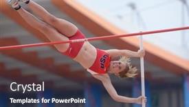  Presentation with pole vault - Presentation theme consisting of donetsk-ukraine-july-13-zoe background and a tawny brown colored foreground