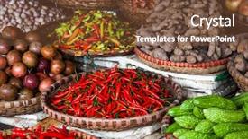  Presentation with vietnam hanoi - Theme enhanced with dong xuan market in hanoi background and a tawny brown colored foreground