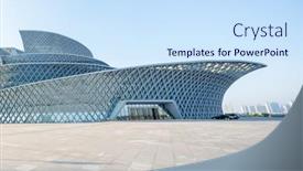  Presentation with modern building - PPT theme having dong-ying-shan-dong-china background and a  colored foreground