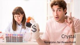  Presentation with blood - Presentation having donors - man giving his blood background and a lemonade colored foreground