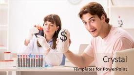  Presentation with blood - Presentation design consisting of donors - man giving his blood background and a coral colored foreground