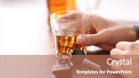  Presentation with alcoholic beverage - Audience pleasing theme consisting of dont - man sitting in bar backdrop and a coral colored foreground