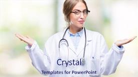  Presentation with medical concept - Amazing PPT layouts having dont care - beautiful young blonde doctor woman backdrop and a  colored foreground