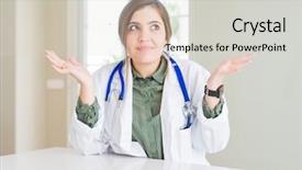  Presentation with medical concept lung cancer medical - PPT layouts having dont care - beautiful young doctor woman wearing background and a  colored foreground