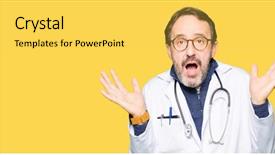  Presentation with hormone therapy medical concept - Theme enhanced with dont care - handsome middle age doctor man background and a  colored foreground