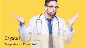  Presentation with special education young adult man - PPT layouts featuring dont care - handsome young doctor man background and a yellow colored foreground