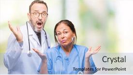  Presentation with gastrointestinal medical concept gerd - Presentation design consisting of dont care - middle age hispanic doctors partners background and a light blue colored foreground