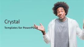  Presentation with young man wearing a hat - Amazing slide deck having dont fit - afro american man wearing sweatshirt backdrop and a arctic colored foreground