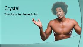  Presentation with afro - Cool new theme with dont fit - afro american shirtless man showing backdrop and a light blue colored foreground