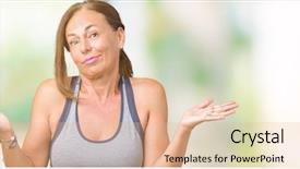  Presentation with woman sport - Theme with dont fit - beautiful middle age woman wearing background and a  colored foreground